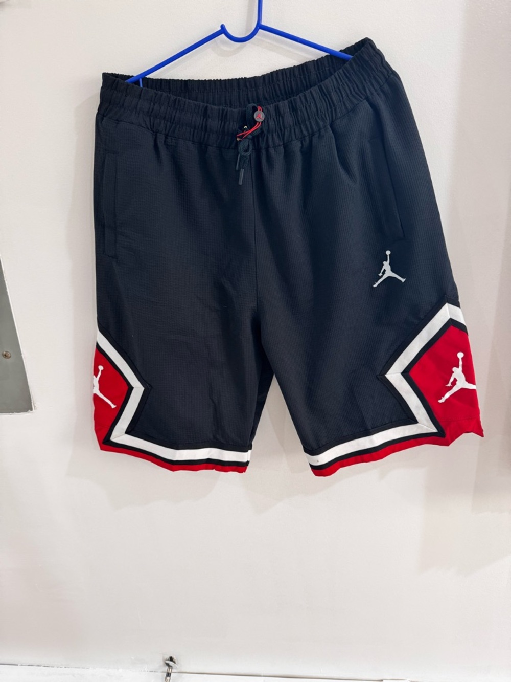 Jordan Black Shorts with Red & White Trim - Jumpman Basketball Shorts
